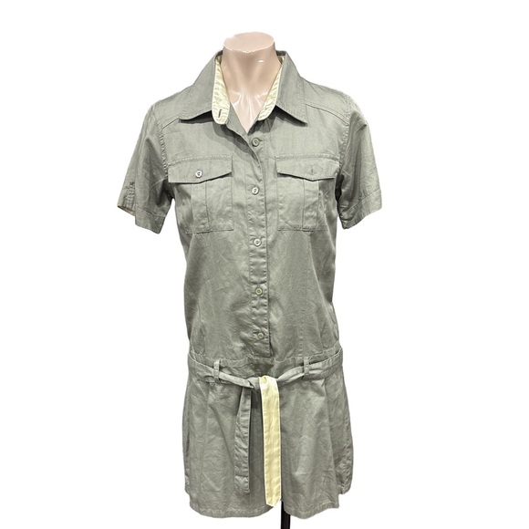 Rusty Cotton Shirt Dress with Belt - Picture 1 of 2